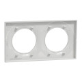 Plaque grise Schneider Odace Styl 2 postes entraxe 71mm horizontal ou vertical