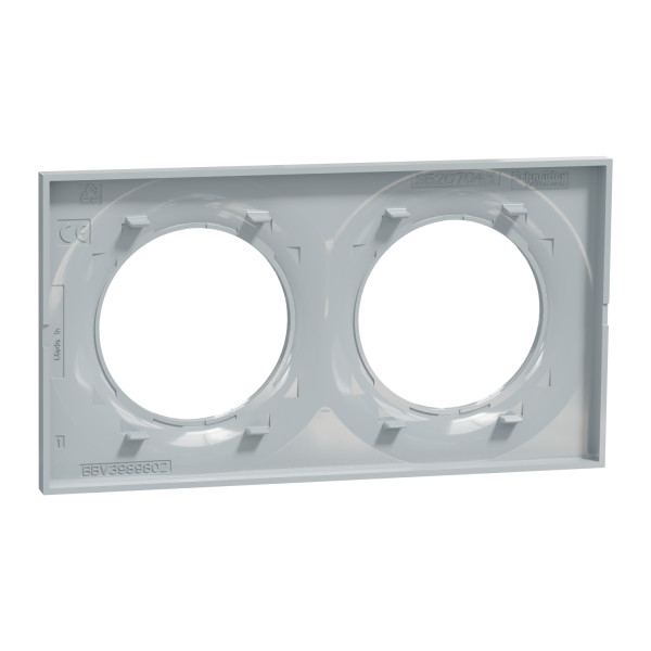 Plaque sable Schneider Odace Styl 2 postes entraxe 71mm horizontal ou vertical