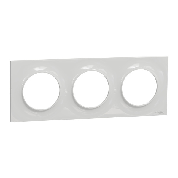 Plaque grise Schneider Odace Styl 3 postes entraxe 71mm horizontal ou vertical