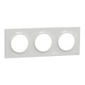 Plaque grise Schneider Odace Styl 3 postes entraxe 71mm horizontal ou vertical