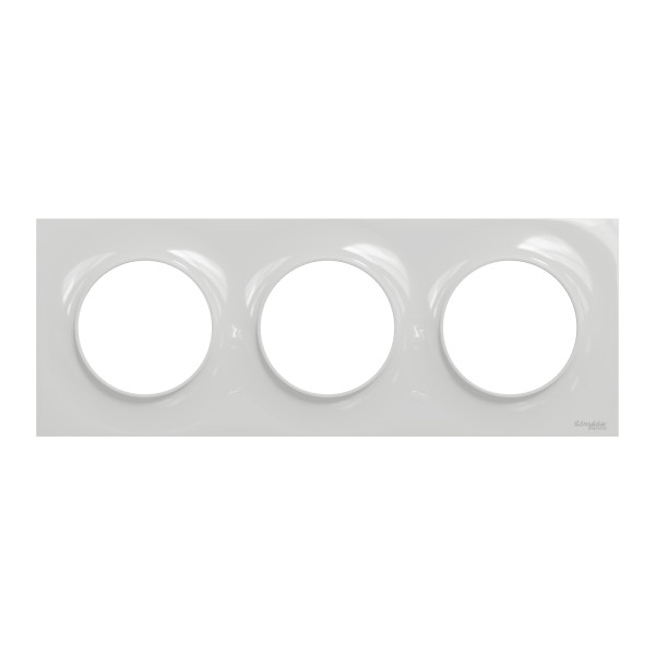 Plaque grise Schneider Odace Styl 3 postes entraxe 71mm horizontal ou vertical