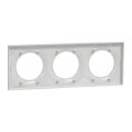 Plaque grise Schneider Odace Styl 3 postes entraxe 71mm horizontal ou vertical