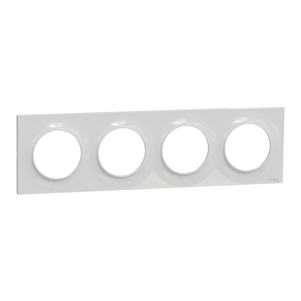 Plaque grise Schneider Odace Styl 4 postes entraxe 71mm horizontal ou vertical