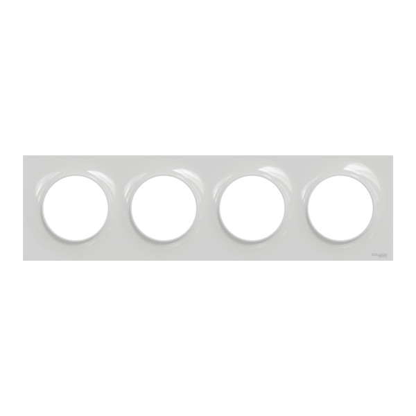 Plaque grise Schneider Odace Styl 4 postes entraxe 71mm horizontal ou vertical