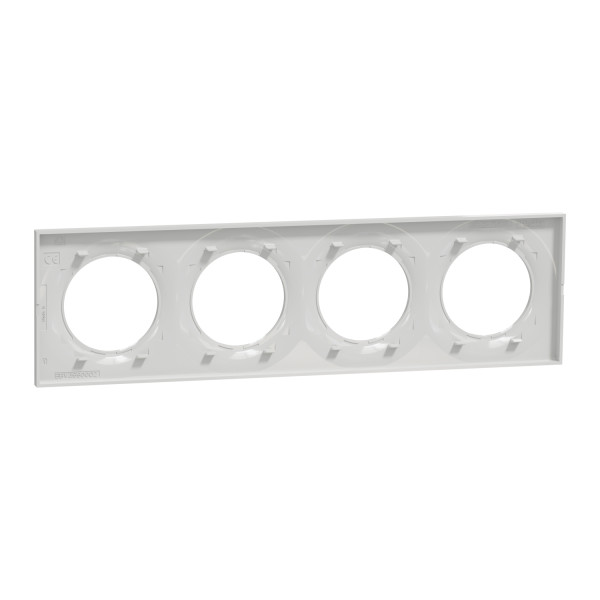 Plaque grise Schneider Odace Styl 4 postes entraxe 71mm horizontal ou vertical