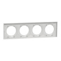 Plaque grise Schneider Odace Styl 4 postes entraxe 71mm horizontal ou vertical
