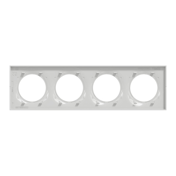 Plaque grise Schneider Odace Styl 4 postes entraxe 71mm horizontal ou vertical