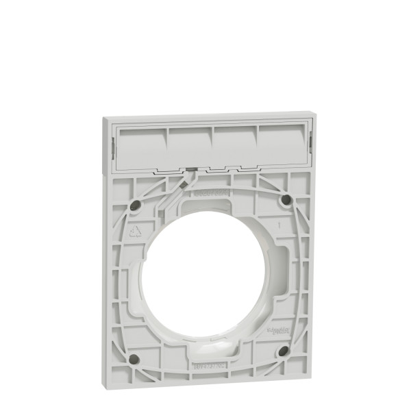 Plaque blanche avec porte etiquette Schneider Odace Styl Pratic 1 poste