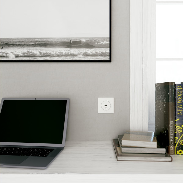 Plaque blanche avec porte etiquette Schneider Odace Styl Pratic 1 poste