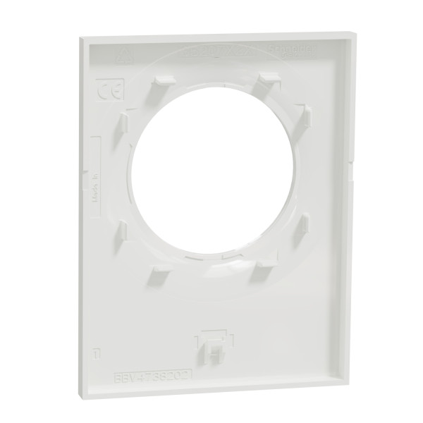 Plaque blanche avec pince multi-usage Schneider Odace Styl Pratic 1 poste