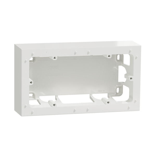 Cadre saillie blanc Schneider Odace Styl 2 postes entraxe 71mm
