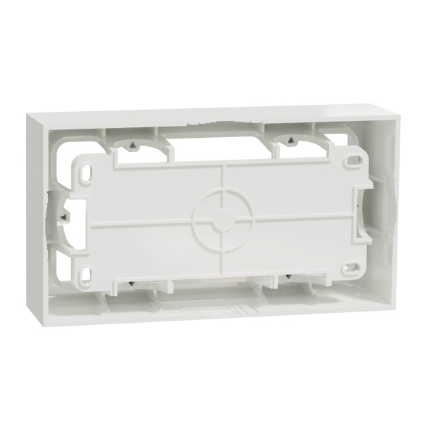 Cadre saillie blanc Schneider Odace Styl 2 postes entraxe 71mm