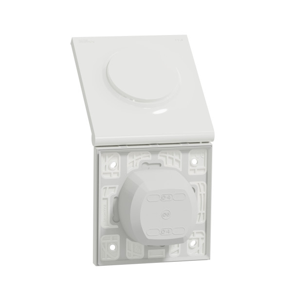 Plaque blanche avec cache souple Schneider Odace Styl Pratic 1 poste IP44