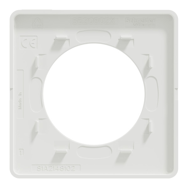 Plaque aluminium brossé avec liseré blanc Schneider Odace Touch 1 poste