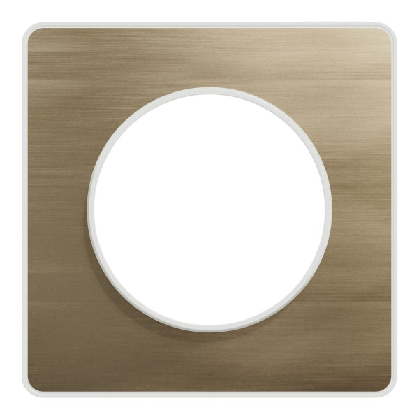 Plaque Odace Touch Schneider Bronze Brossé avec Liseré blanc – 1 Poste