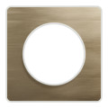 Plaque Odace Touch Schneider Bronze Brossé avec Liseré blanc – 1 Poste