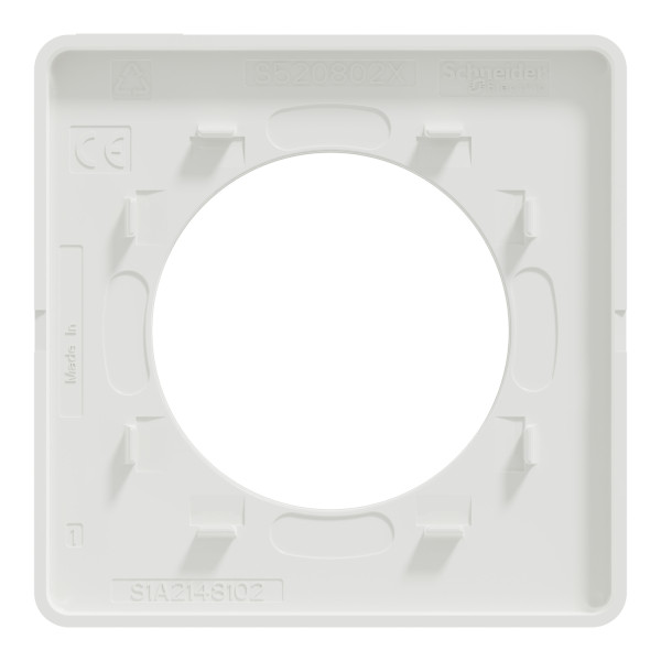 Plaque bois naturelle avec liseré blanc Schneider Odace Touch 1 poste