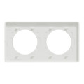 Plaque aluminium brossé avec liseré blanc Schneider Odace Touch 2 postes entraxe 71mm