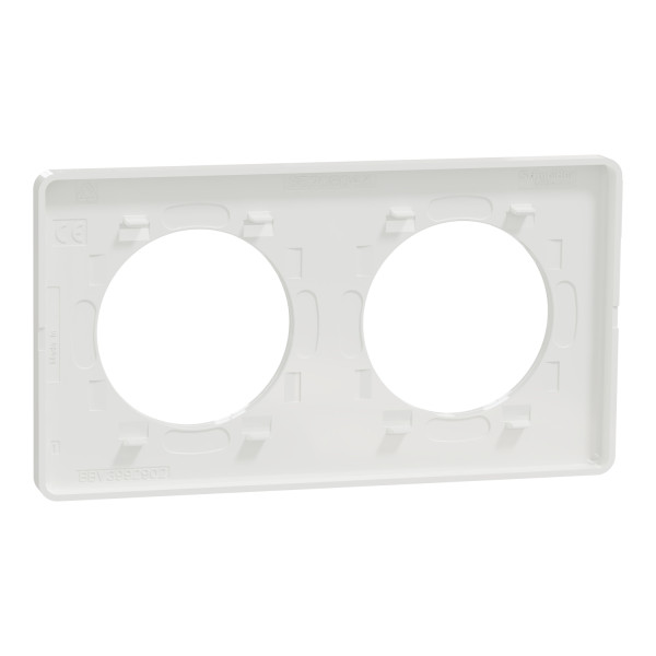 Plaque bronze brossé avec liseré blanc Schneider Odace Touch 2 postes entraxe 71mm