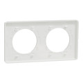 Plaque bronze brossé avec liseré blanc Schneider Odace Touch 2 postes entraxe 71mm