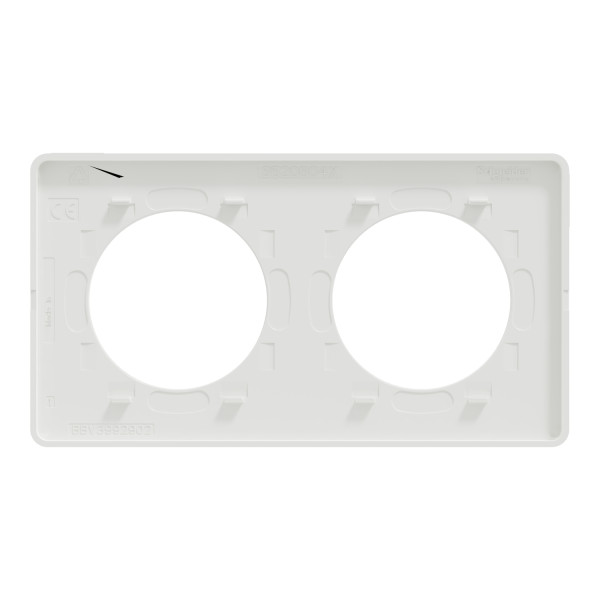 Plaque bronze brossé avec liseré blanc Schneider Odace Touch 2 postes entraxe 71mm