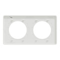 Plaque bronze brossé avec liseré blanc Schneider Odace Touch 2 postes entraxe 71mm