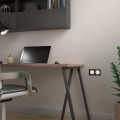 Plaque bronze brossé avec liseré blanc Schneider Odace Touch 2 postes entraxe 71mm