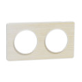 Plaque bois nordique liseré blanc Schneider Odace Touch 2 postes entraxe 71mm