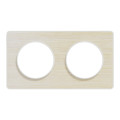 Plaque bois nordique liseré blanc Schneider Odace Touch 2 postes entraxe 71mm