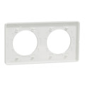 Plaque bois nordique liseré blanc Schneider Odace Touch 2 postes entraxe 71mm