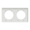 Plaque bois naturelle avec liseré blanc Schneider Odace Touch 2 postes entraxe 71mm