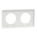 Plaque translucide blanc Schneider Odace Touch 2 postes entraxe 71mm