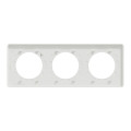 Plaque aluminium brossé liseré blanc Schneider Odace Touch 3 postes entraxe 71mm