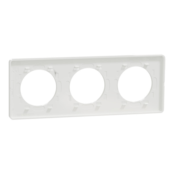 Plaque bronze brossé liseré blanc Schneider Odace Touch 3 postes entraxe 71mm
