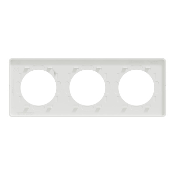 Plaque bronze brossé liseré blanc Schneider Odace Touch 3 postes entraxe 71mm