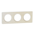 Plaque bois nordique liseré blanc Schneider Odace Touch 3 postes entraxe 71mm