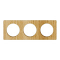 Plaque bois naturel avec liseré blanc Schneider Odace Touch 3 postes entraxe 71mm