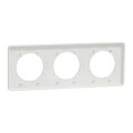 Plaque bois naturel avec liseré blanc Schneider Odace Touch 3 postes entraxe 71mm