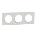 Plaque translucide blanc Schneider Odace Touch 3 postes entraxe 71mm