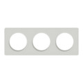 Plaque translucide blanc Schneider Odace Touch 3 postes entraxe 71mm
