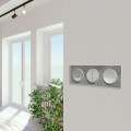 Plaque pierre galet Schneider Odace Touch 3 postes entraxe 71mm