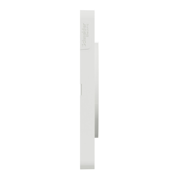 Plaque aluminium brossé liseré blanc Schneider Odace Touch 4 postes entraxe 71mm