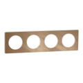 Plaque bronze brossé liseré blanc Schneider Odace Touch 4 postes entraxe 71mm