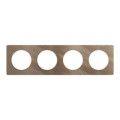 Plaque bronze brossé liseré blanc Schneider Odace Touch 4 postes entraxe 71mm