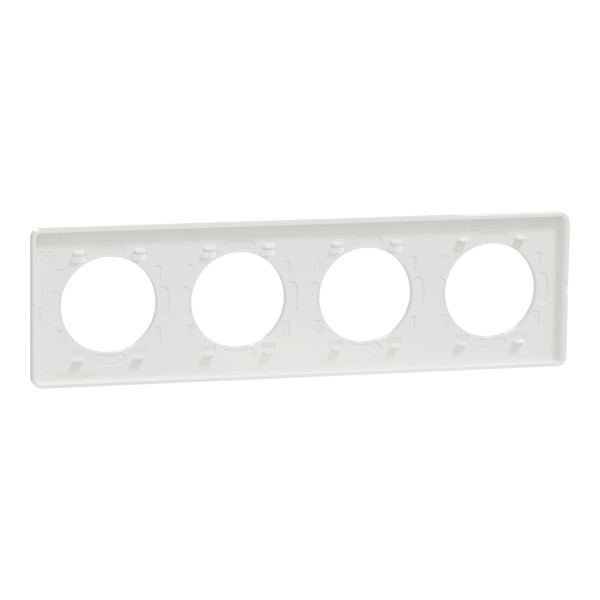 Plaque bronze brossé liseré blanc Schneider Odace Touch 4 postes entraxe 71mm