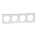 Plaque bronze brossé liseré blanc Schneider Odace Touch 4 postes entraxe 71mm