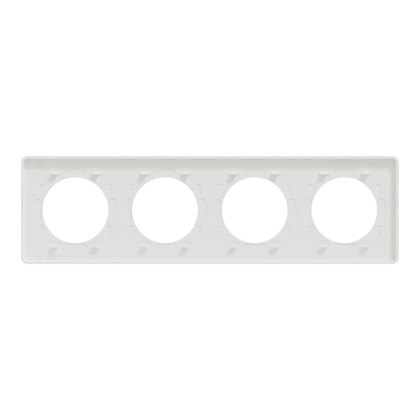 Plaque bronze brossé liseré blanc Schneider Odace Touch 4 postes entraxe 71mm
