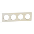 Plaque bois nordique liseré blanc Schneider Odace Touch 4 postes entraxe 71mm