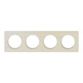 Plaque bois nordique liseré blanc Schneider Odace Touch 4 postes entraxe 71mm