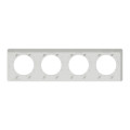 Plaque bois nordique liseré blanc Schneider Odace Touch 4 postes entraxe 71mm